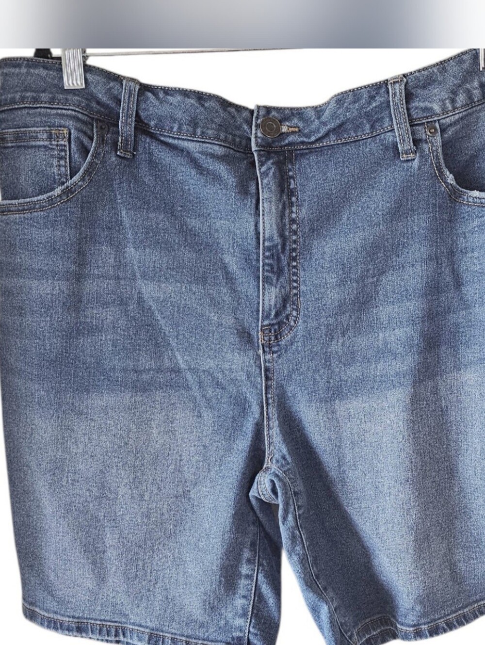 TitleTerra & Sky Plus Size 22 Blue Denim Bermuda Shorts Medium Wash Stretch
